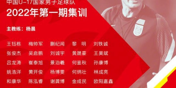 九游体育最新版本-U17国家队公布26人名单：海港鲁能足校各有4人入选